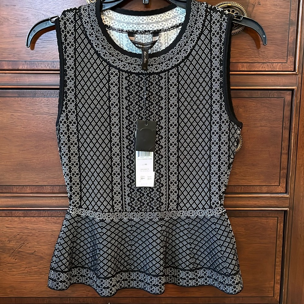 NWT BCBG MaxAzria Peplum Sweater Top